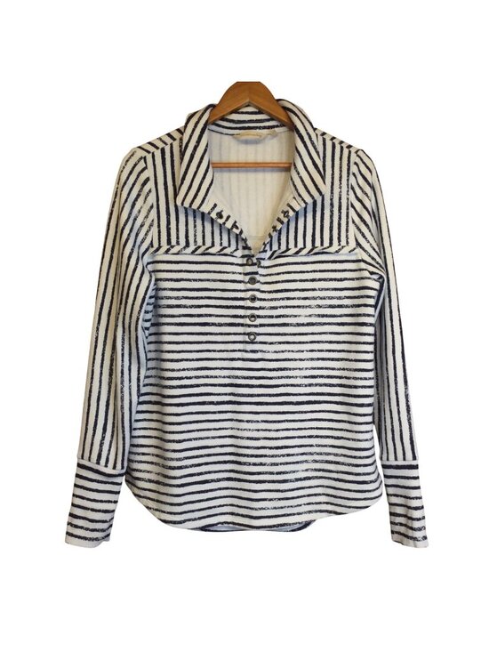 Soft Surroundings Tops - Soft Surroundings Striped Pullover Tunic Top Size M Navy White Nautical Preppy